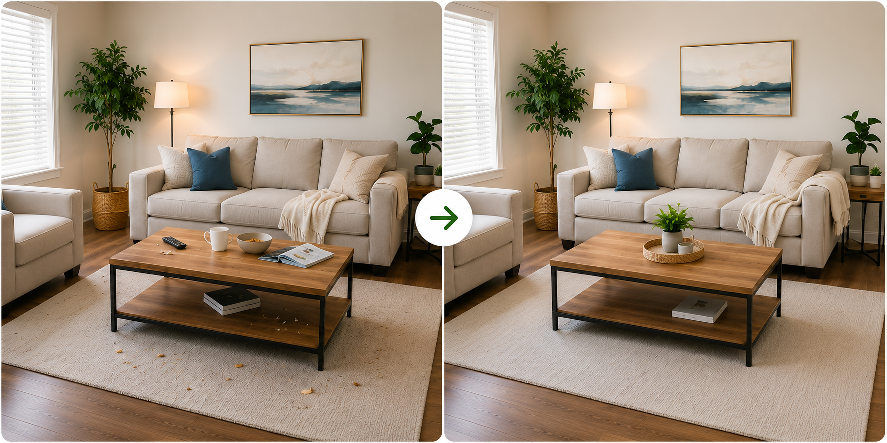 Office space before and after cleaning by Loonie Cleaning Services