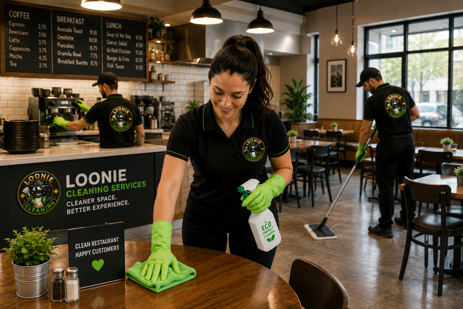 Professional restaurant and café cleaning service by Loonie Cleaning Services
