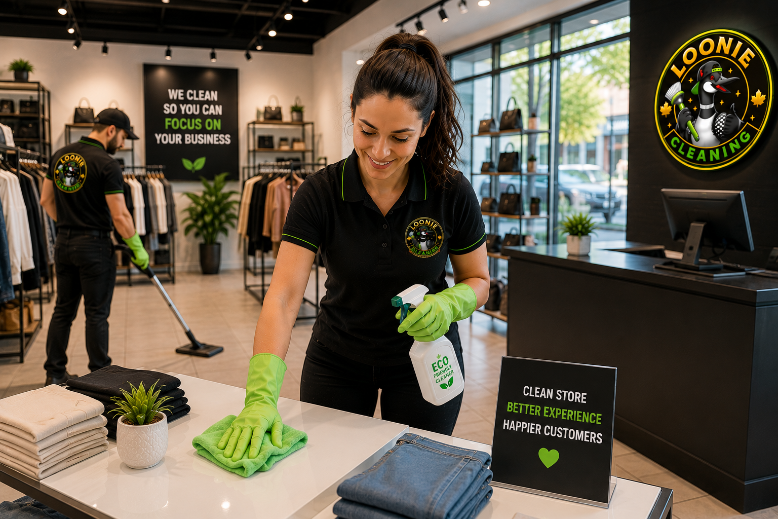 Professional retail store cleaning service by Loonie Cleaning Services