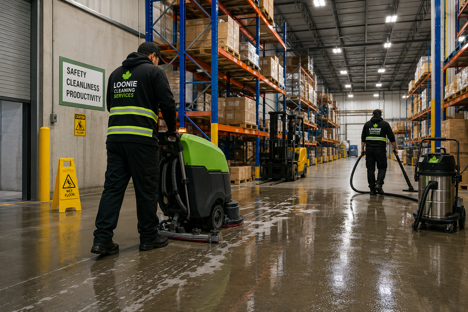 Professional warehouse and industrial cleaning by Loonie Cleaning Services